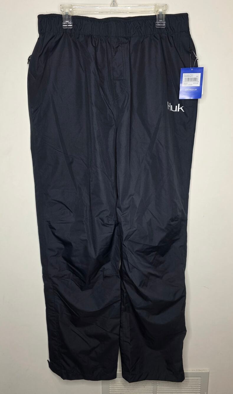 NWT Huk Fishing black gunwale waterproof wind resistant pants - large